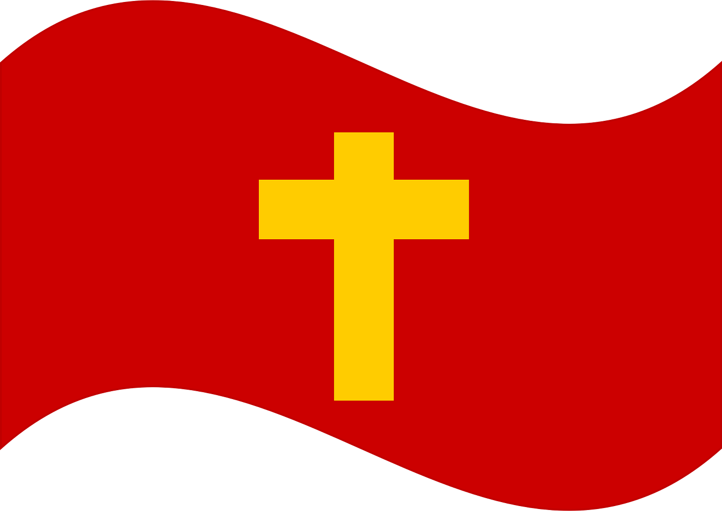 red flag with cross